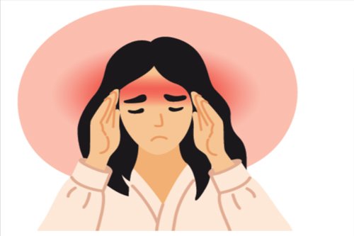 headache girl hold her head image